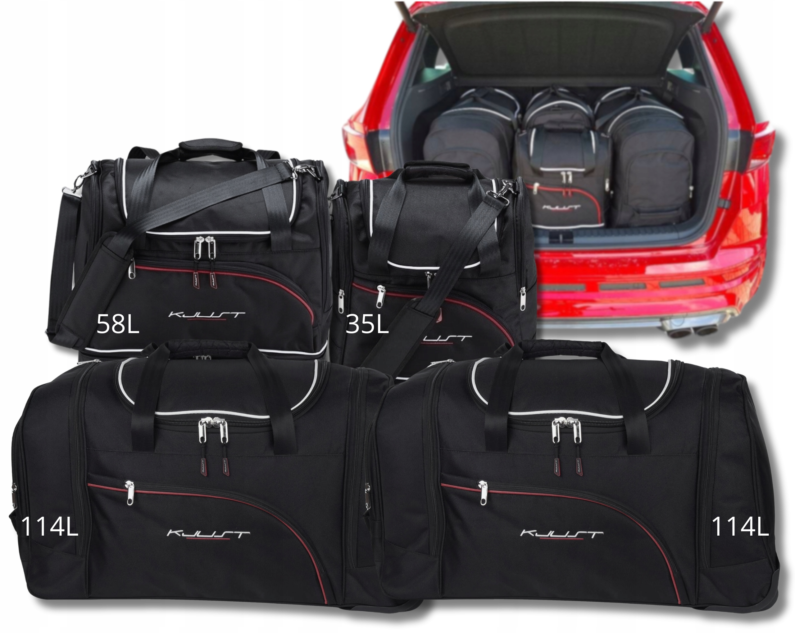 Sada tašiek Komplet Kjust do batožinového priestoru Cupra Ateca 2018+ 4 ks
