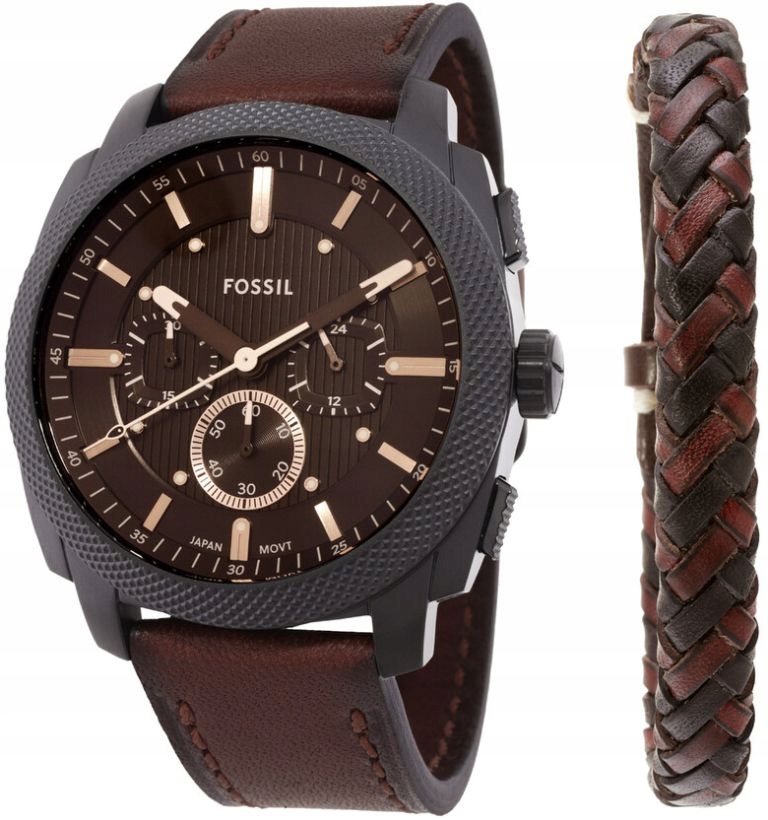 Fossil FS6102SET Hnědé Pánské Pánské Hodinky Chrono Dárková Sada S Řemínkem