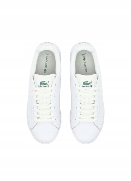 Lacoste Bílé Kožené Dámské Tenisky Se Šněrováním, 37 Pozadí