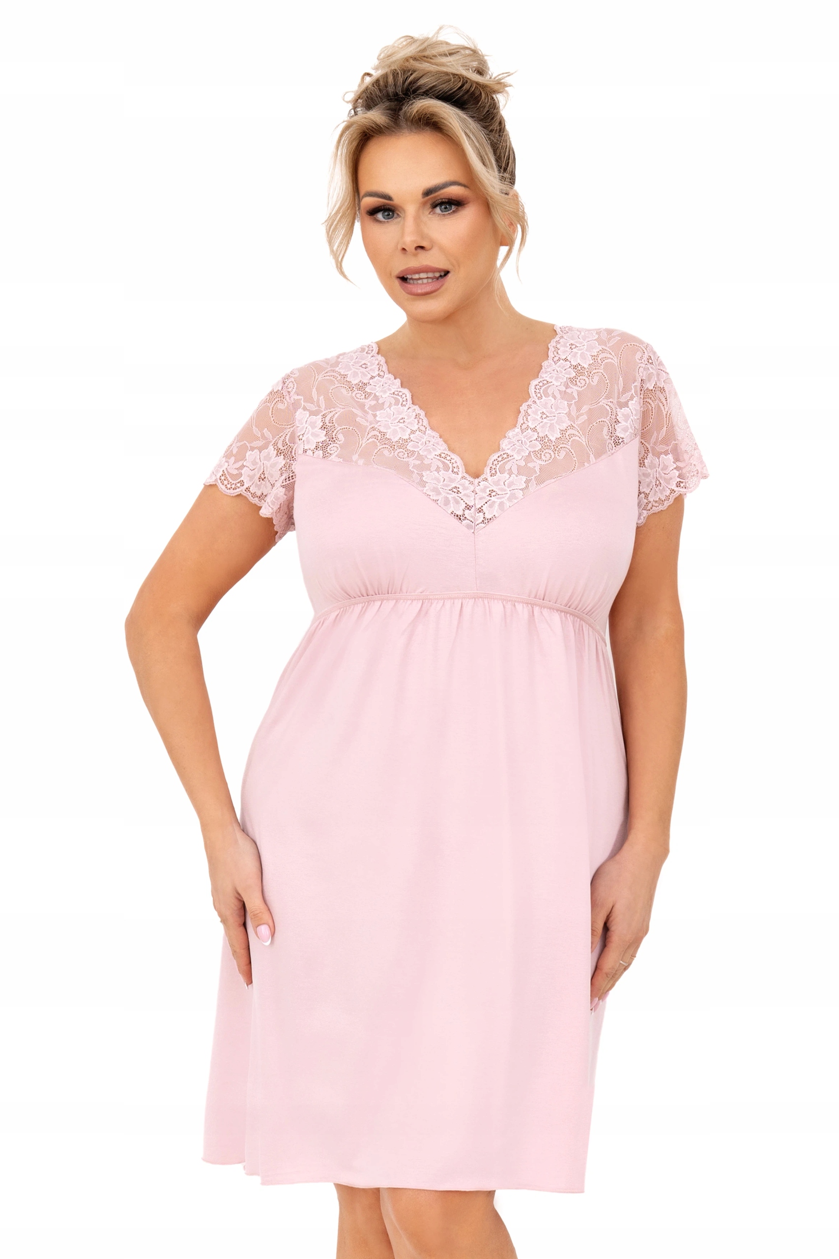 Donna Košile noční Livia Plus Powder Pink Pudrová Růžová XXXXXL