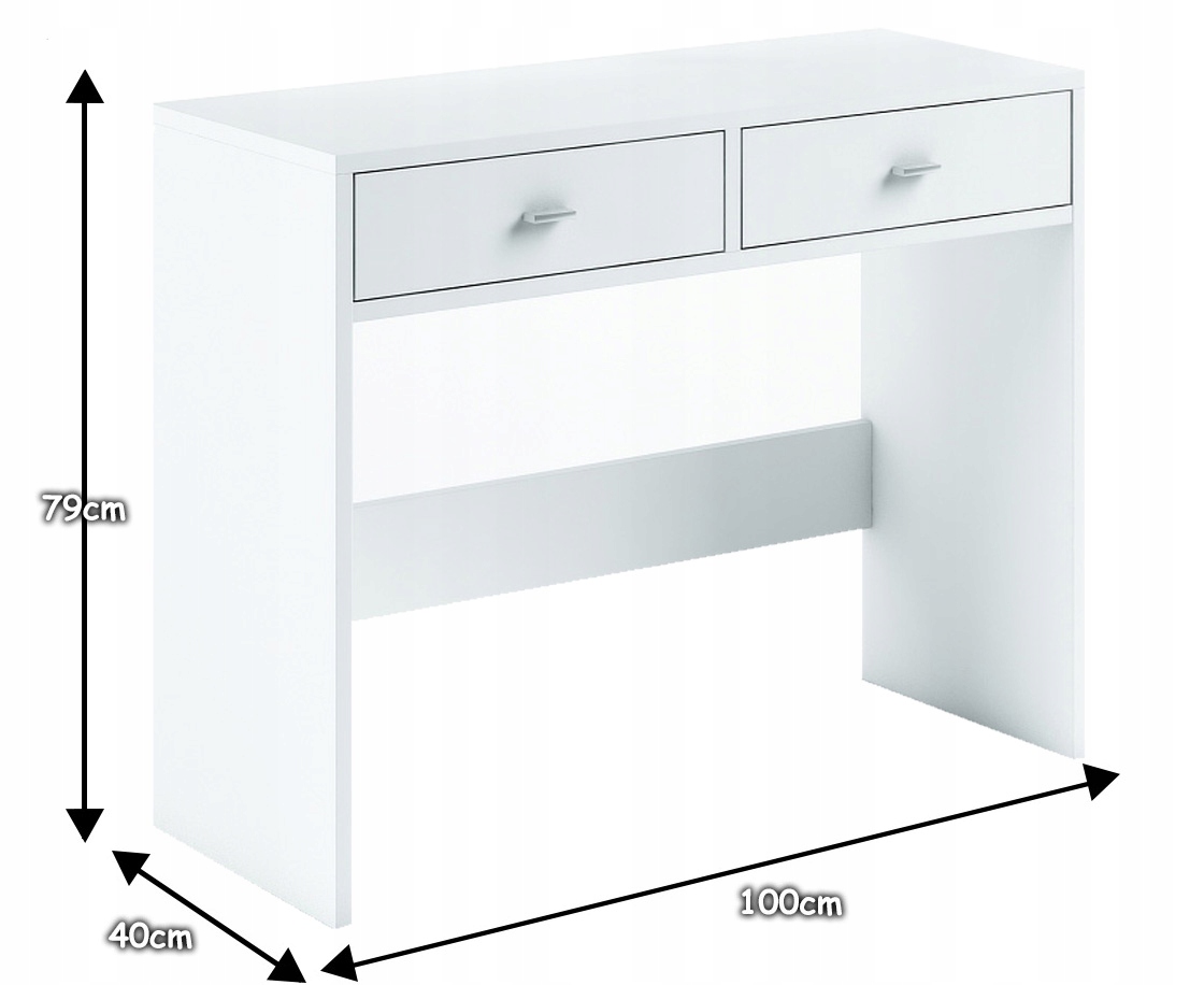 TOALETKA KOSMETYCZNA BIAŁA OŚWIETLENIE LED LUSTRO Liczba szuflad 2