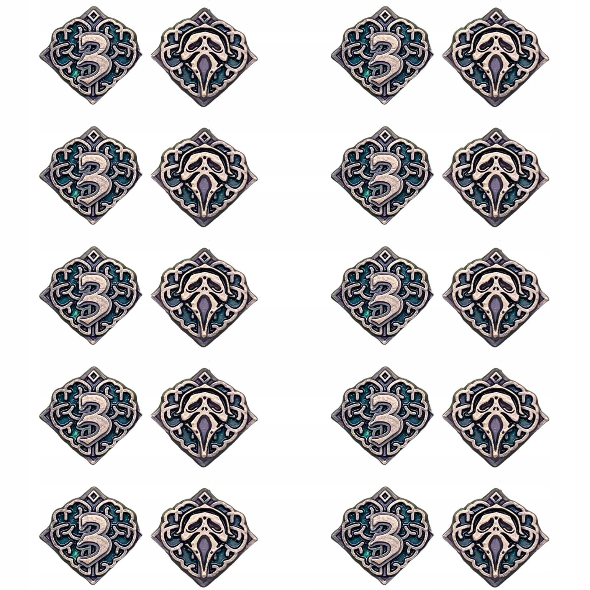 POCZYTALNOŚĆ SANITY 3 ZESTAW 10 METALOWYCH MONET ZAMIENNIK DO ARKHAM HORROR