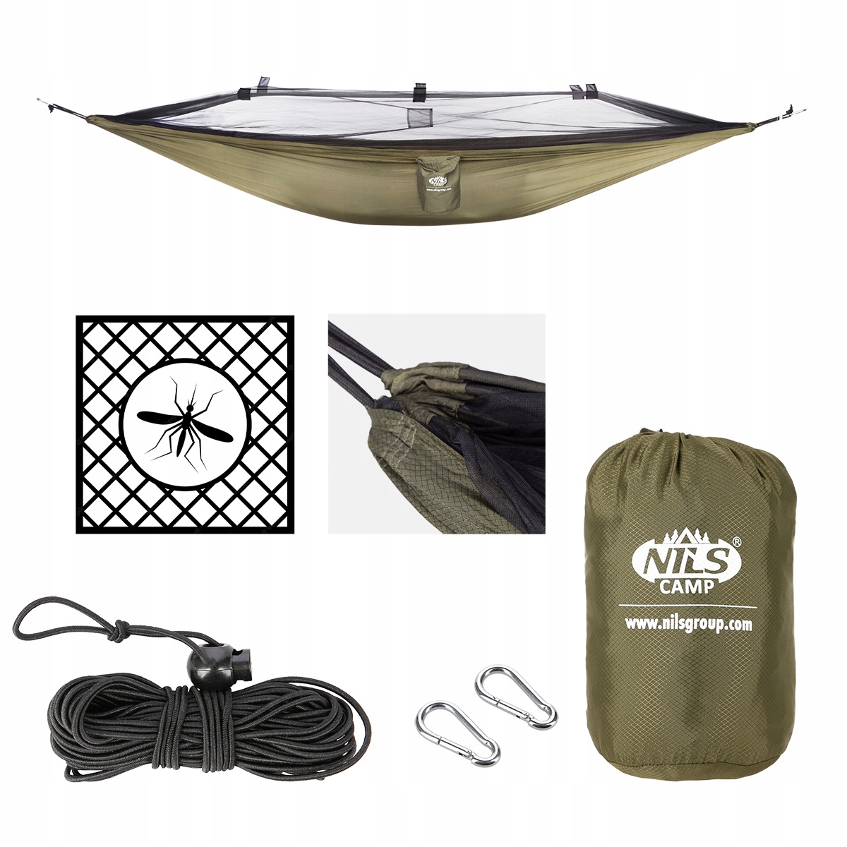 Hamak Turystyczny Z Moskitierą Bushcraft Survival Ultralekki Nils Camp