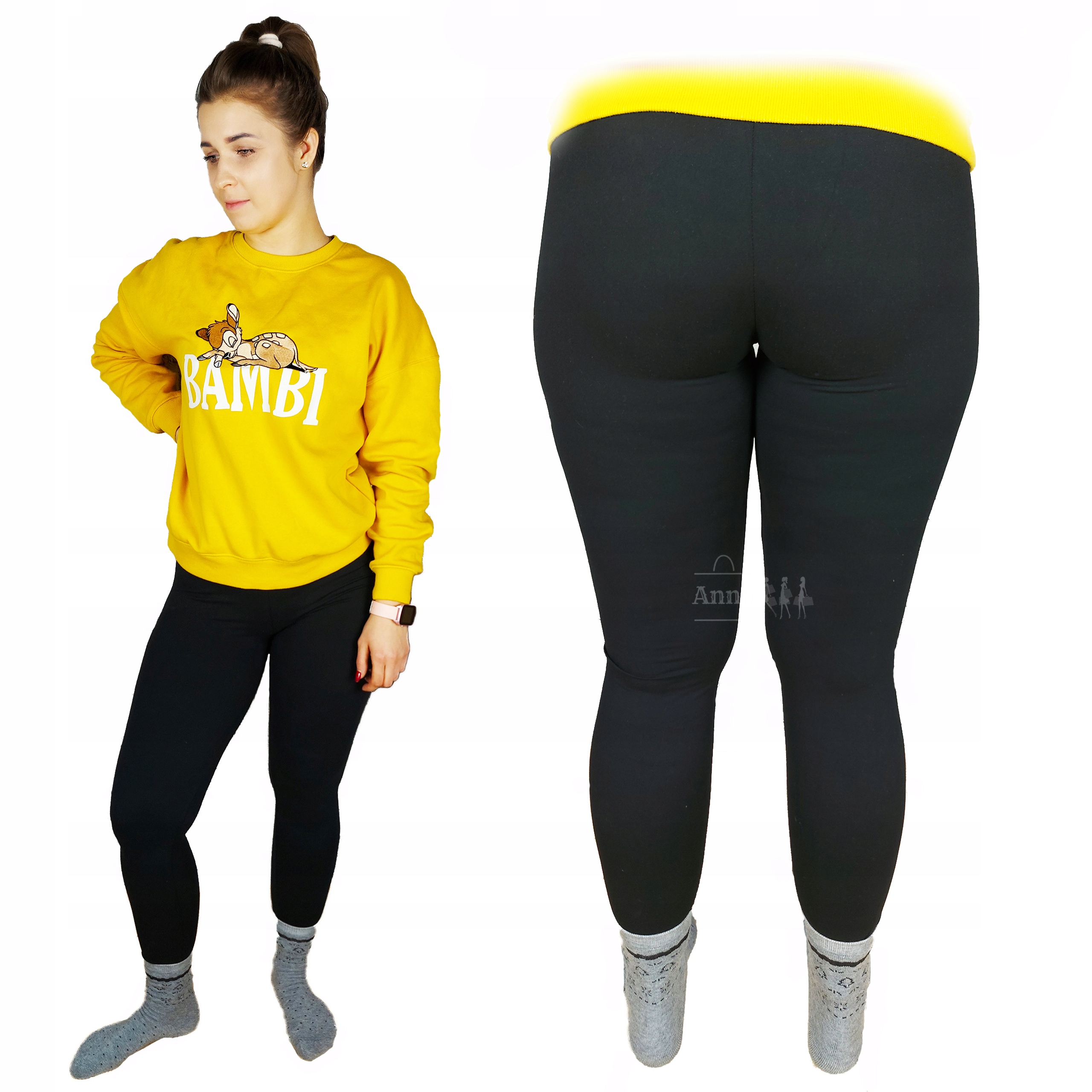 

Legginsy Czarne Bambusowe Getry Miękkie XL/2XL