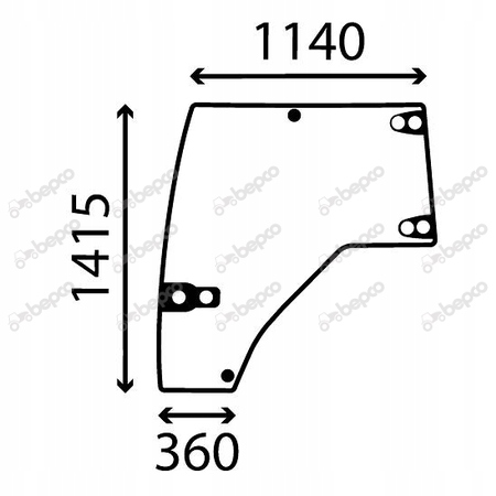 Landini sklo, McCormick dveře levé 4217257M2