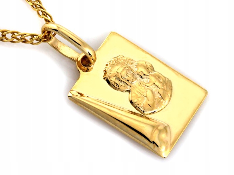 Zlatý medailonek 585 Obdélníkový s podobiznou Matkou Božskou Čenstochovskou 0.73 g