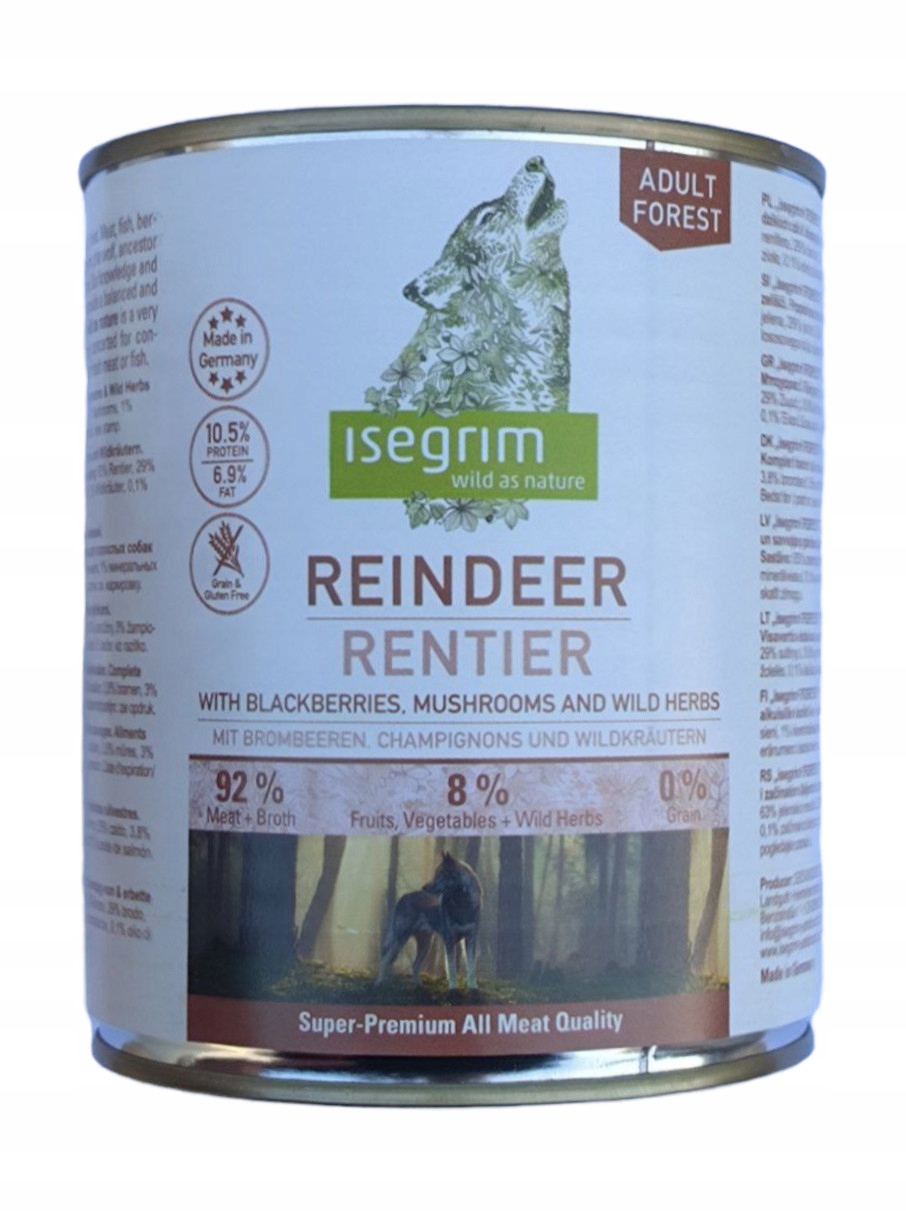 Levně Isegrim Premium Vlhké krmivo pro psy Adult konzerva Sob žampiony 6x800 g