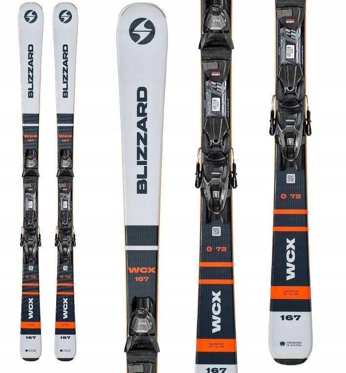 Narty Blizzard Wcx 72 WoodCore dark avio orange 2025 wiązania Marker 153