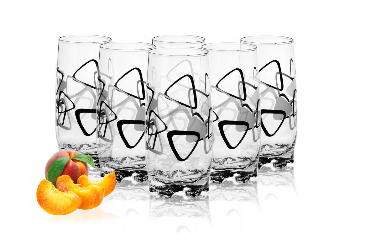 

Szklanki do drinków 350 ml Czarno-szare Trójkąty