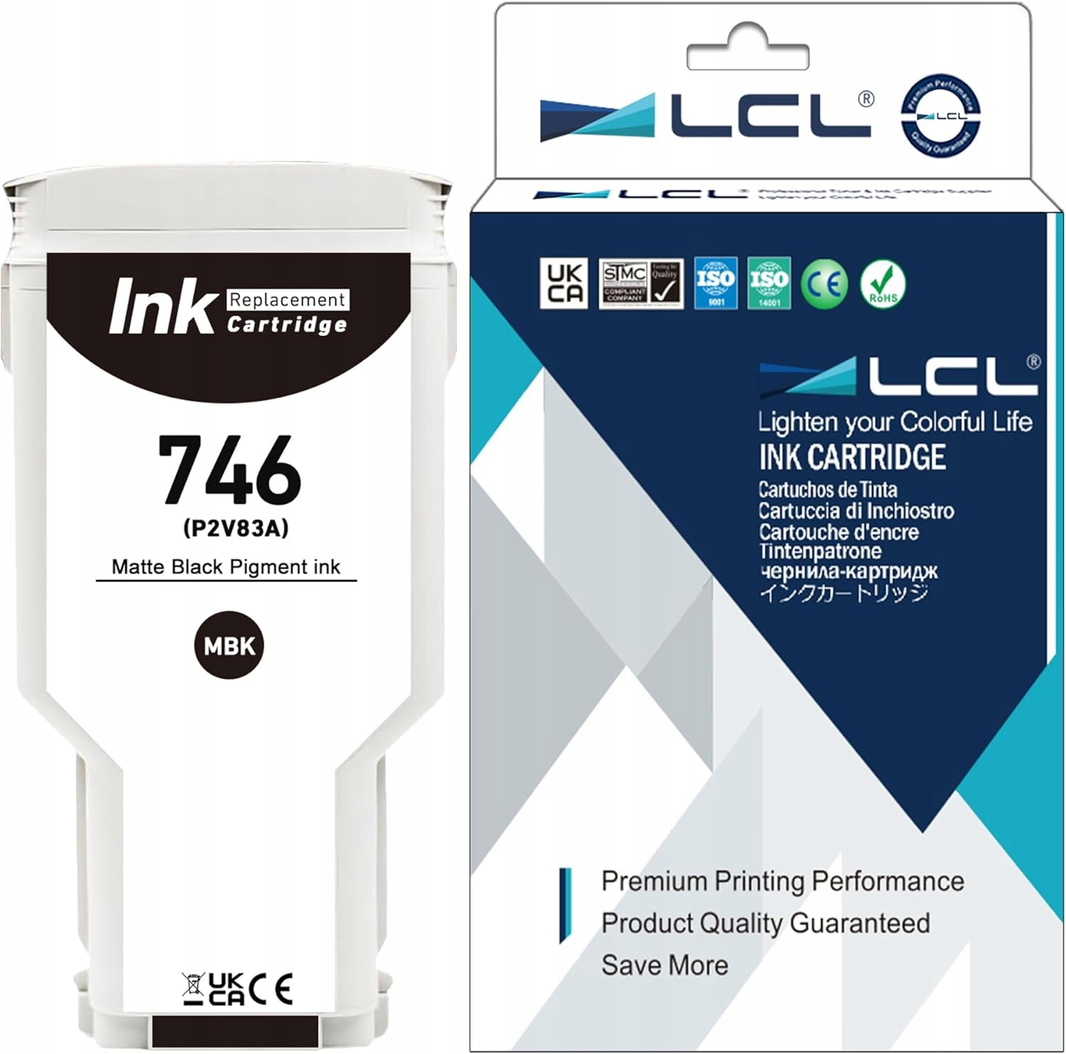 Tusz LCL 746 náhrada Hp 746 Matte Black P2V83A 300ml pre DesignJet Z6 Z9+