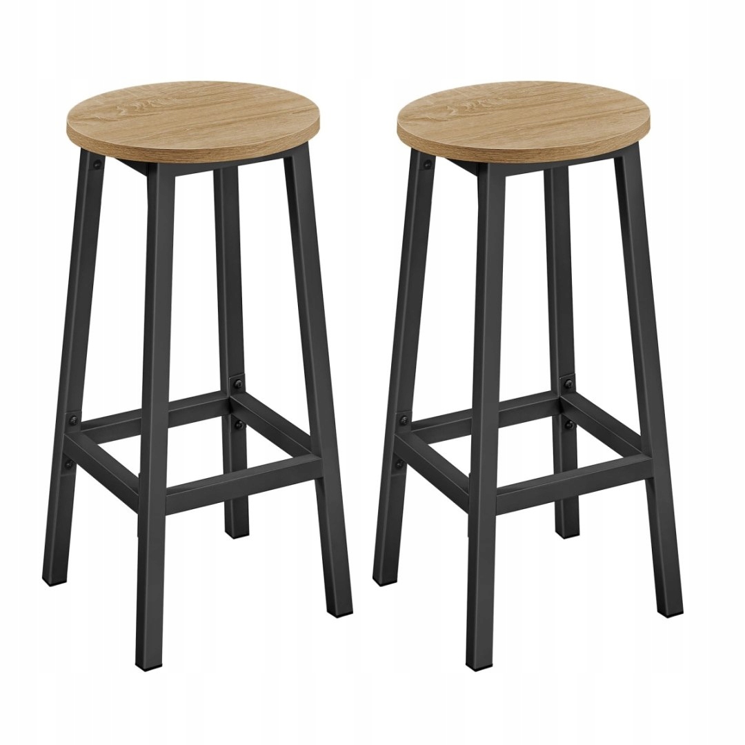 Barová stolička kulatý 2 kusy 65 cm barová židle kuchyňská vysoká židle s podnožkami