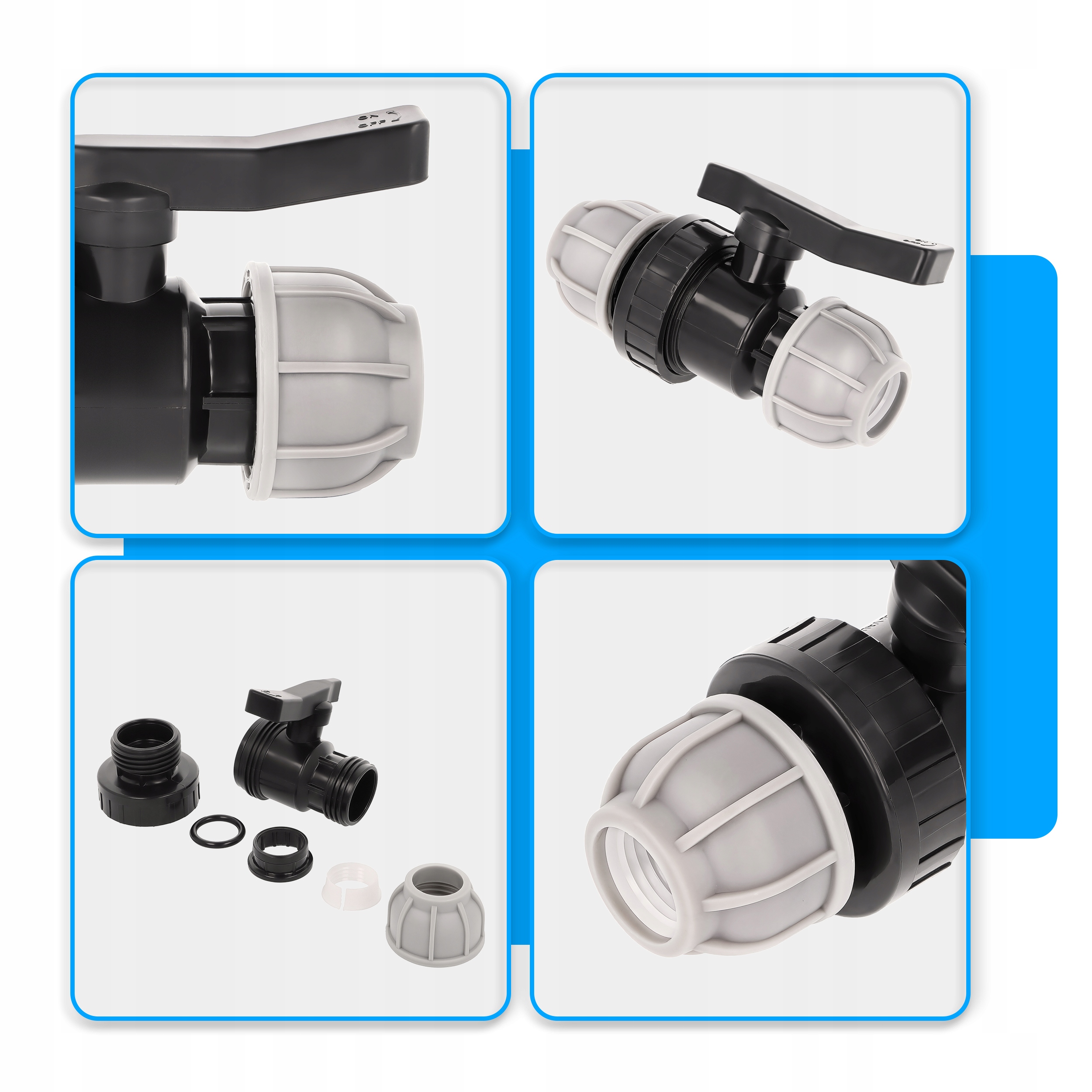 ZAWÓR KULOWY ZACISKOWY 25mm DO RUR PE INSTALACJE WODNE W DOMU I OGRODZIE Kod producenta L2-GDPD-MEAK