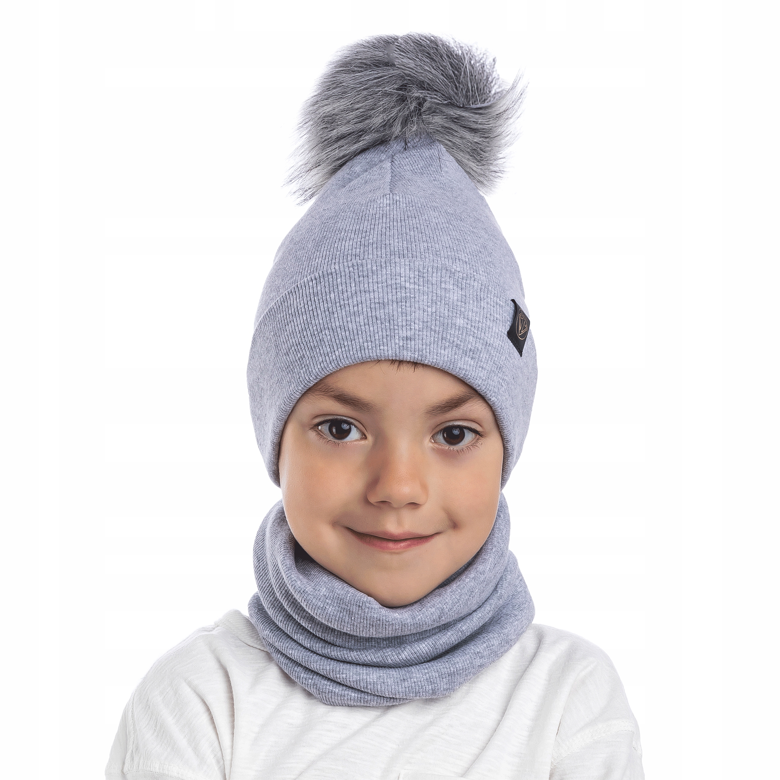 

Czapka komin komplet jesień zima pompon 44-48