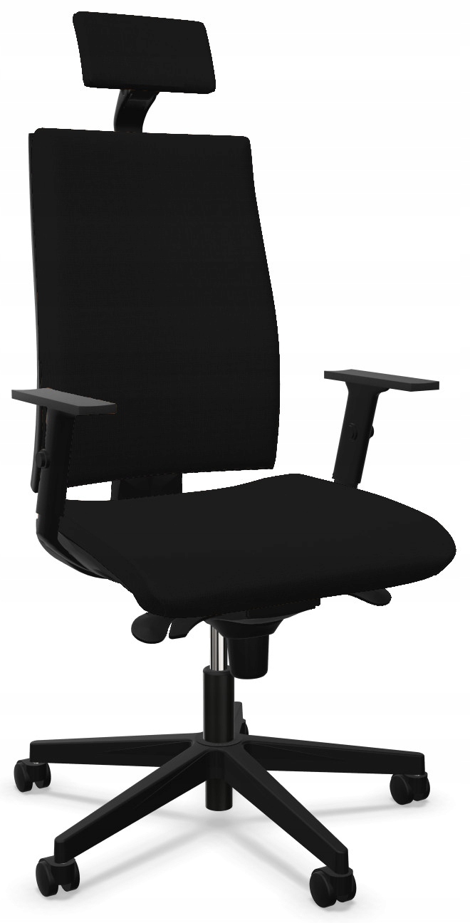 Czarne Ergonomiczne krzesło biurowe obrotowe fotel Intrata O12 Fst Nowy Sty