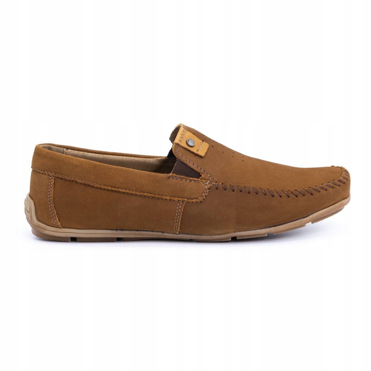 Buty męskie mokasyny skórzane 937MA rude 42