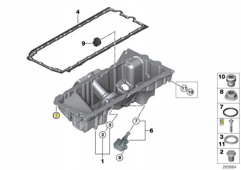 BMW sruby miski olejowej komplet Part number 11132210959