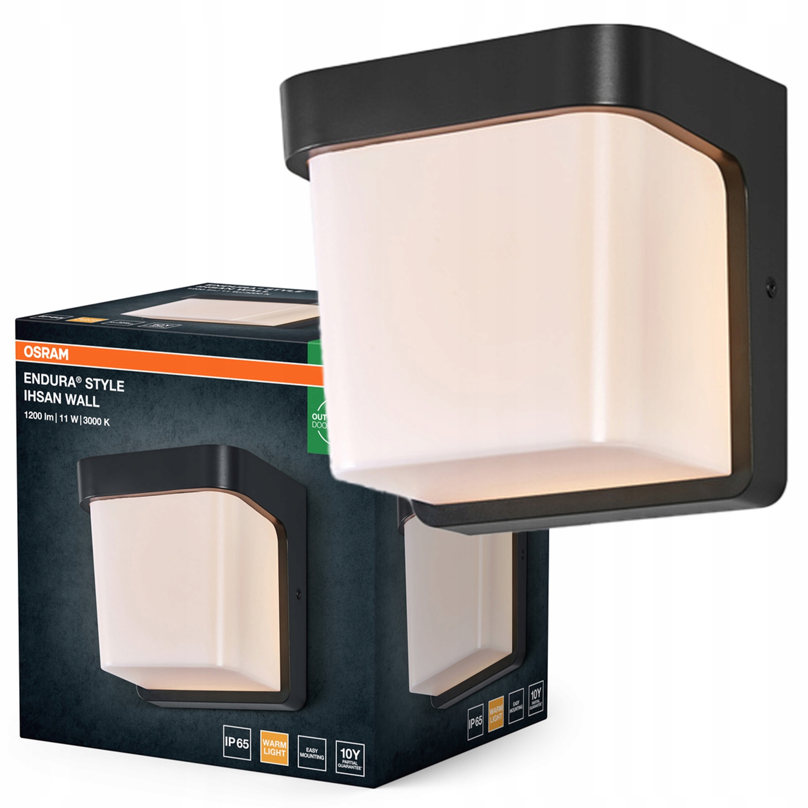 Zahradní nástěnné svítidlo Led lampa 11W 550lm 3000K Šedá IP65 Endura
