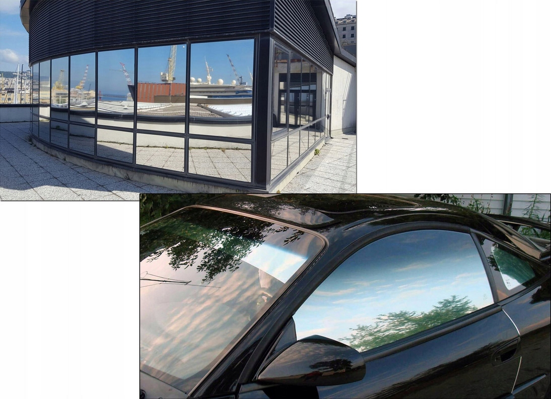 FOLIA SAMOPRZYLEPNA PRZECIWSŁONECZNA TERMOIZOLACYJNA LUSTRO WENECKIE 3m x7 Akcesoria dodatkowe nożyk rakla