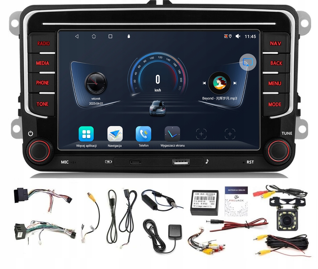 Rádio Navigácia Gps Android Vw Sharan 2010-2022 Wifi Carplay 6GB 128GB