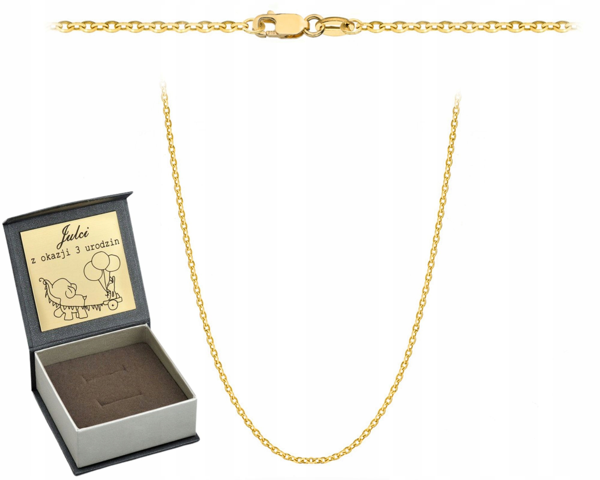 Zlatý Řetízek S Vázáním Rolo Diamantový 50 CM 585