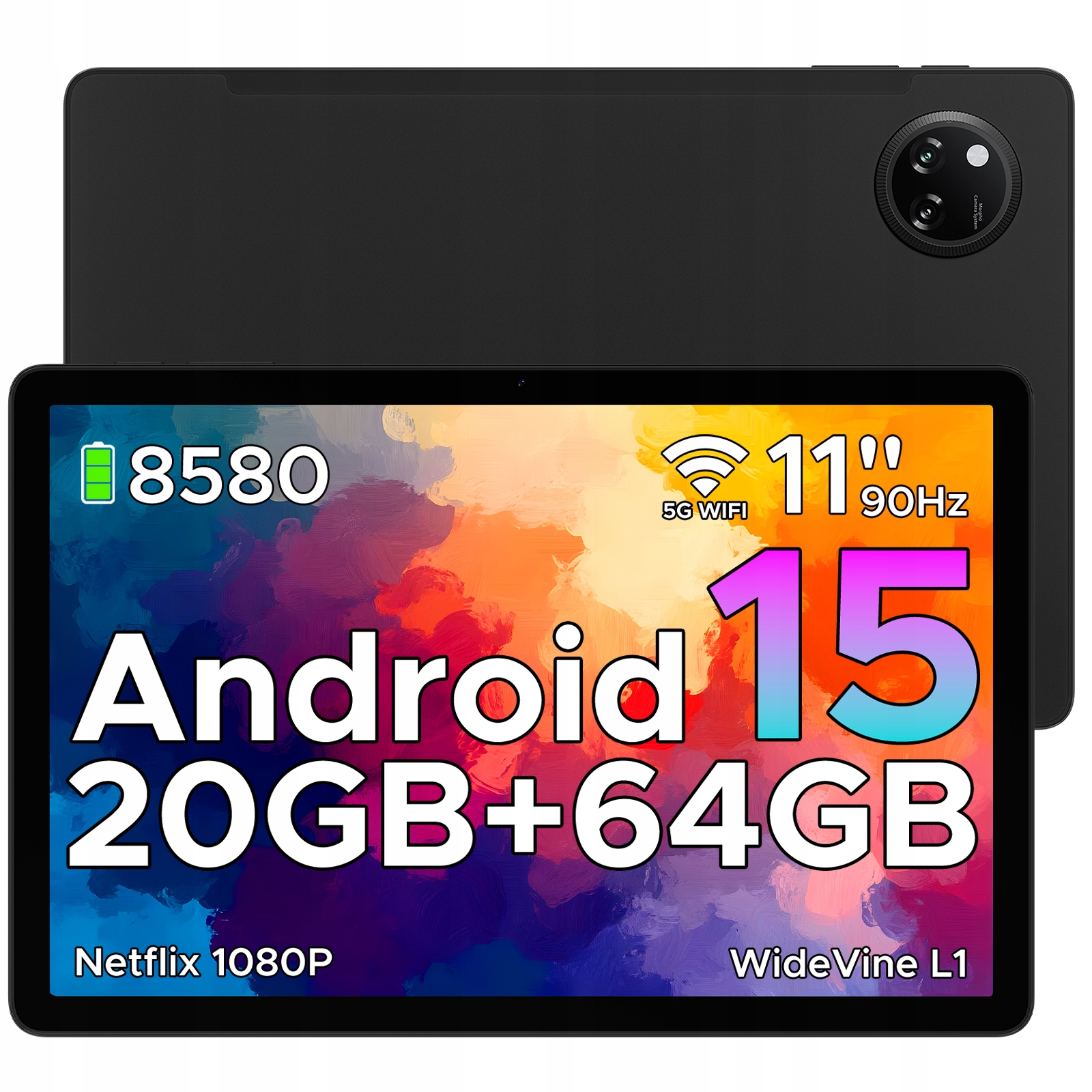 Doogee Tablet TabA9+ Android 15, 11" displej, 20/64GB, 8580mAh batéria, 13MP fotoaparát, 90Hz obnovovacia frekvencia, Otg, BT5.0, 3.5mm jack