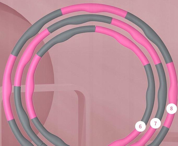 Hula hop z wypustkami Hula hop 90 cm róże i fiolet Model Składane