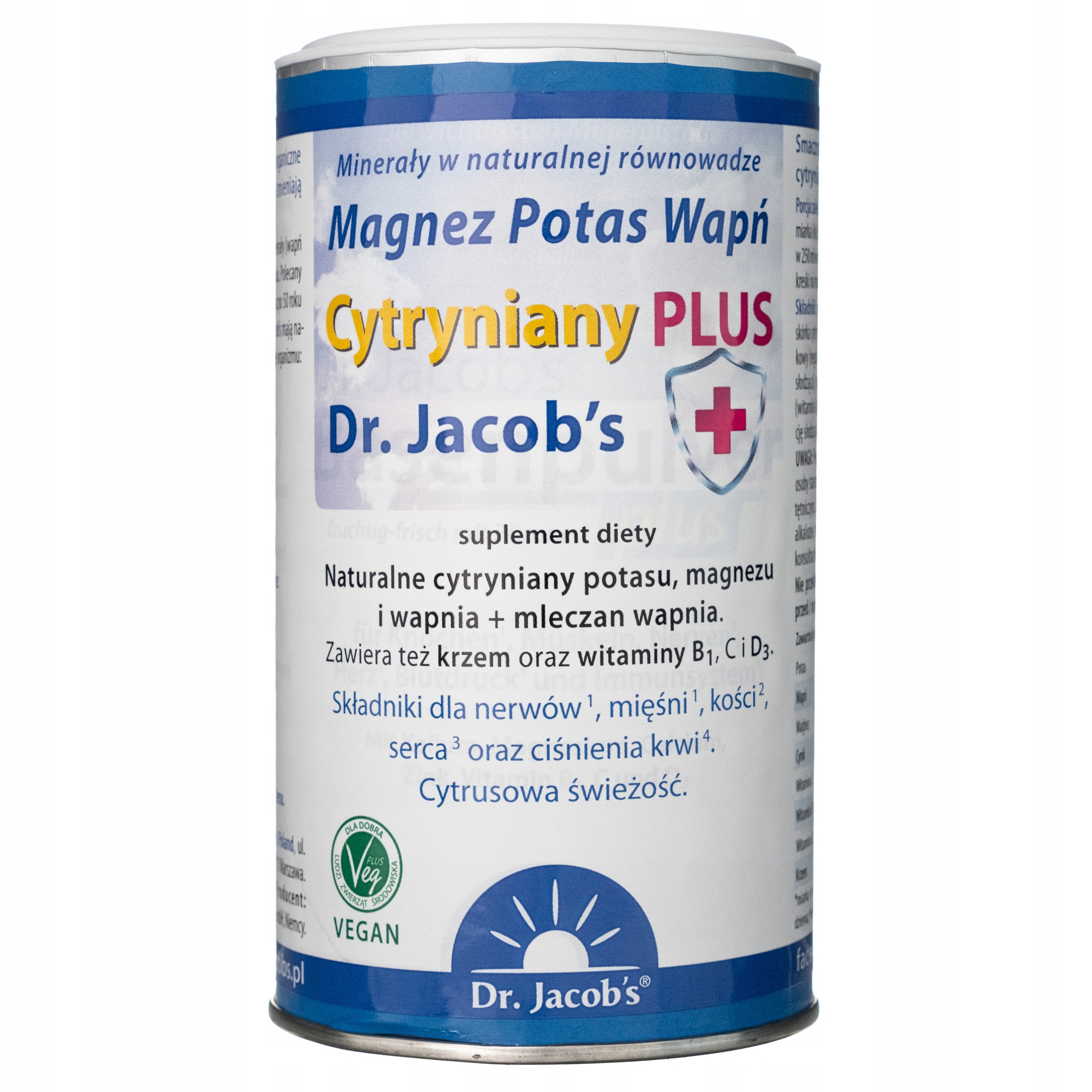 Proszek Zasadowy Zakwaszenie pH Balans Dr. Jacobs Potas Magnez Wapń 300g