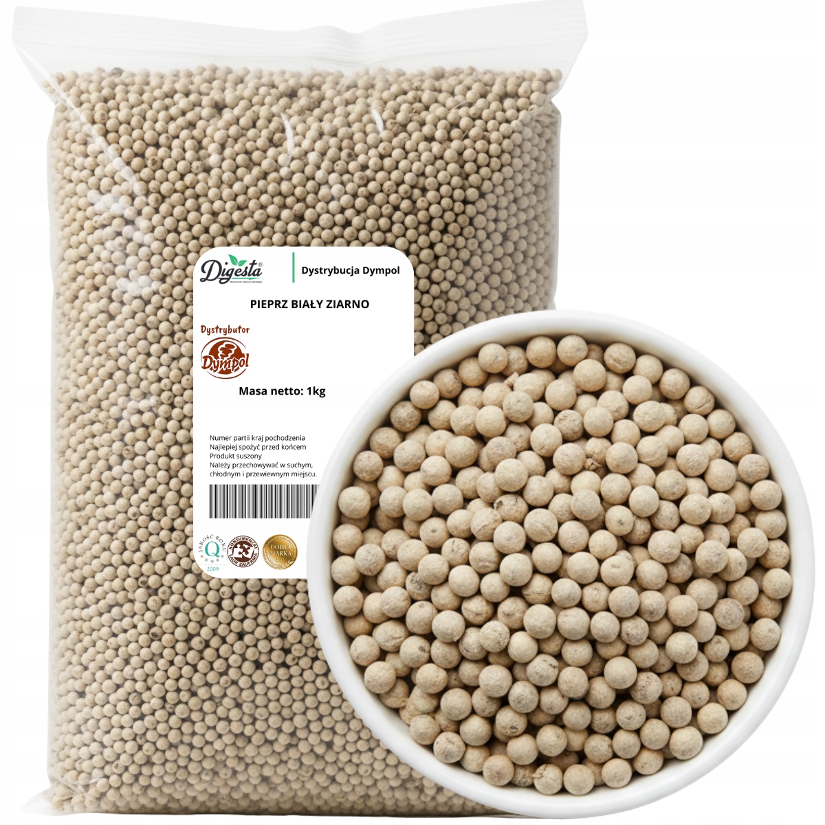 Levně Pepř Bílý Zrno Přírodní Aromatický Intenzivní Kvalita Premium 1 kg