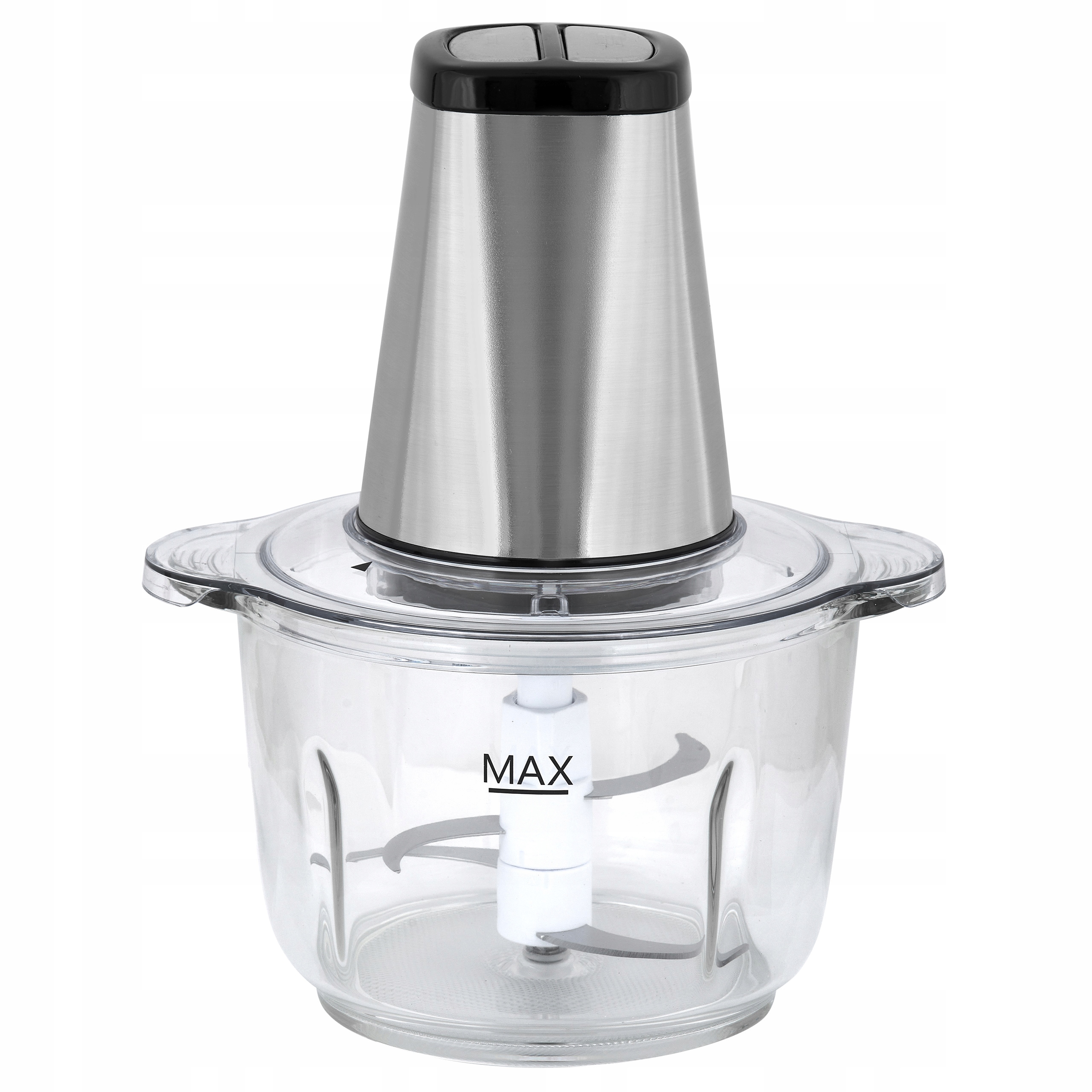 SZKLANY ROZDRABNIACZ SIEKACZ BLENDER DO WARZYW MIĘSA MALAKSER INOX STALOWY