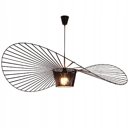 Závesná lampa Klobúk Klosz Čierna 100 cm Vertigo Luster do obývačky