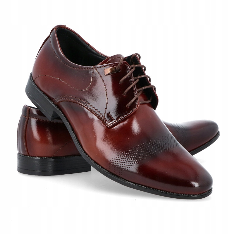 OBUWIE MĘSKIE WIZYTOWE SKÓRA 040 BRĄZOWE R 43