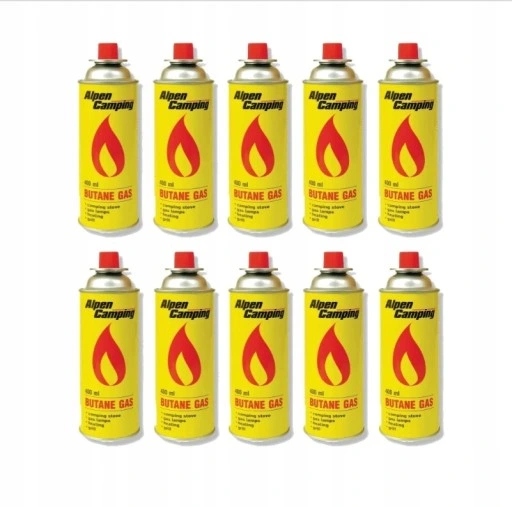 10x kartusze gazowe do kuchenki Alpen Camping Wielozadaniowy Kartusz 400 ml