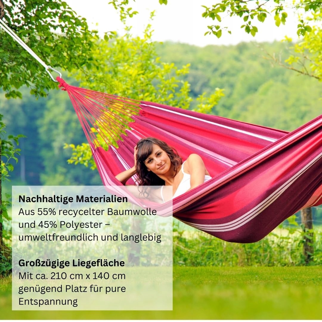 AMAZONAS Salsa Hamak L Rozmiar EllTex Bawełna Poliester 210x140 cm 150 kg — miniatura 4