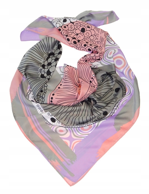 Chusta satyna apaszka OWOCE MDB-32A róż