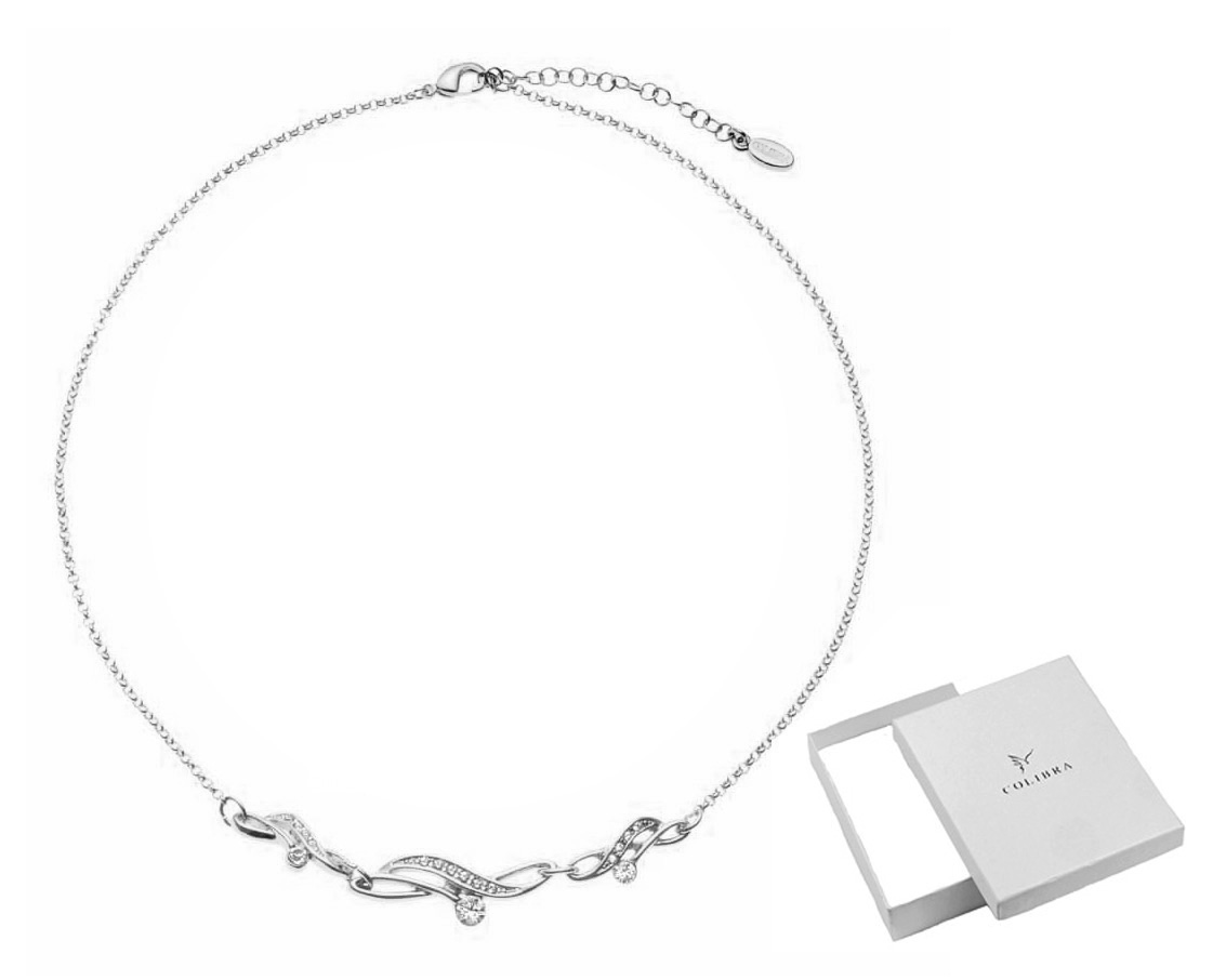 Stříbrný Náhrdelník Kolia Zirkony Swarovski Svatební