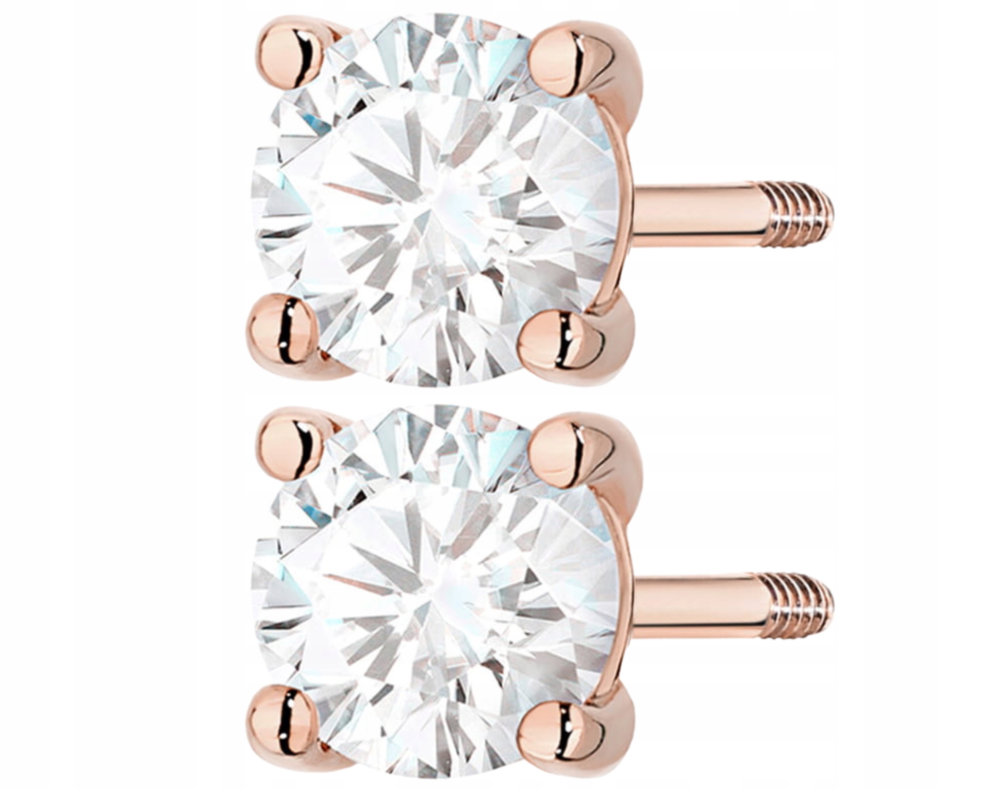 Růžové Zlato Náušnice S Diamantem Šroubovací Tyčinka Zlato 585 Jako Dárek