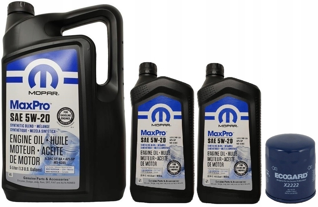 MOPAR 5W20 7L + FILTR JEEP DODGE CHRYSLER RAM