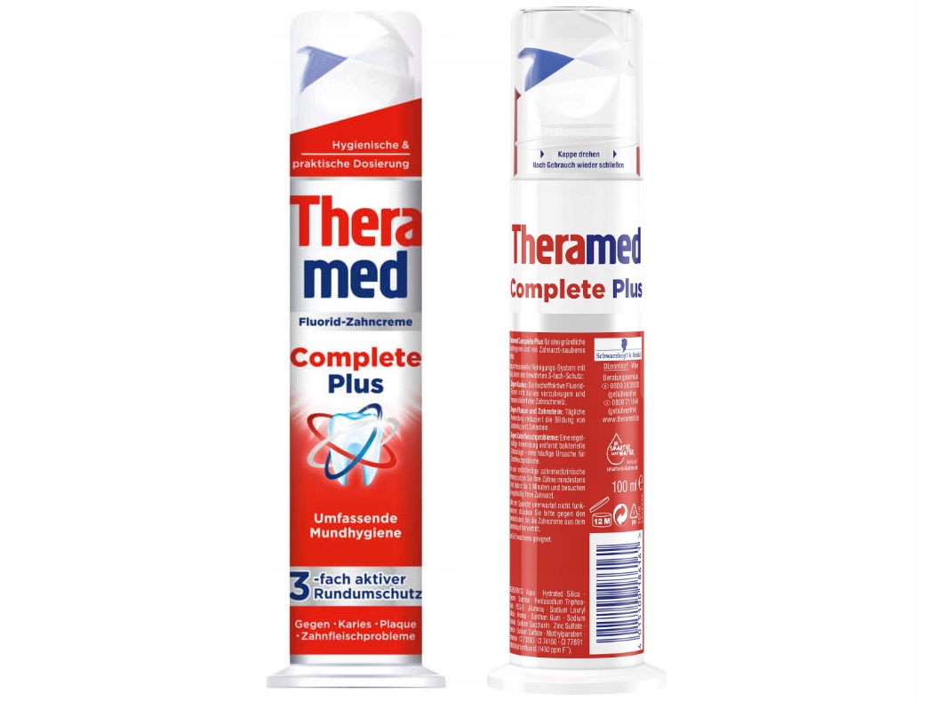 Pasta do Zębów Theramed Complete Plus z Fluorem Kamień Nazębny 100ml Marka Theramed