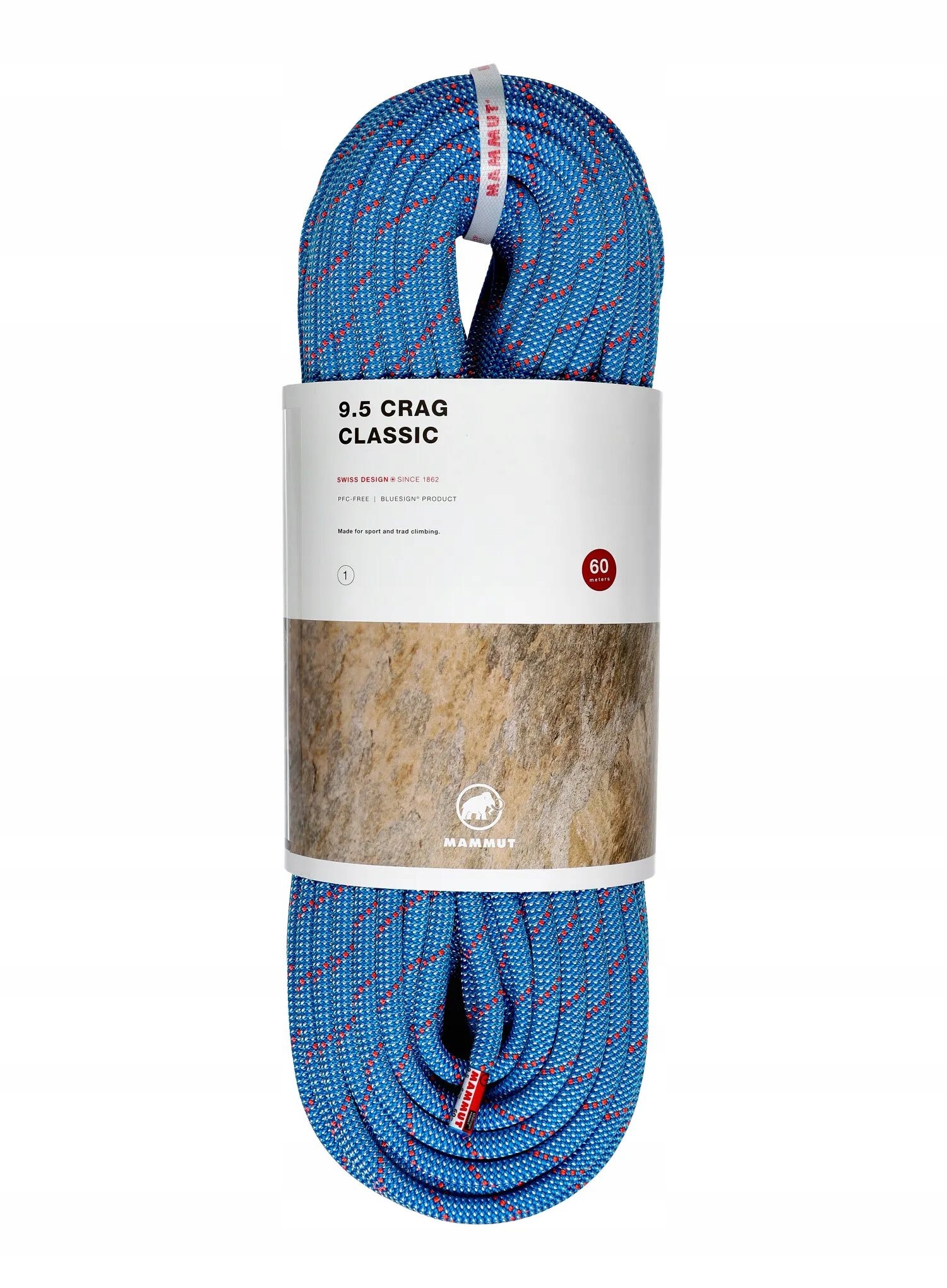 Lezecké lano Mammut 9.5 Crag Classic Rope 60 m bílá/modrá