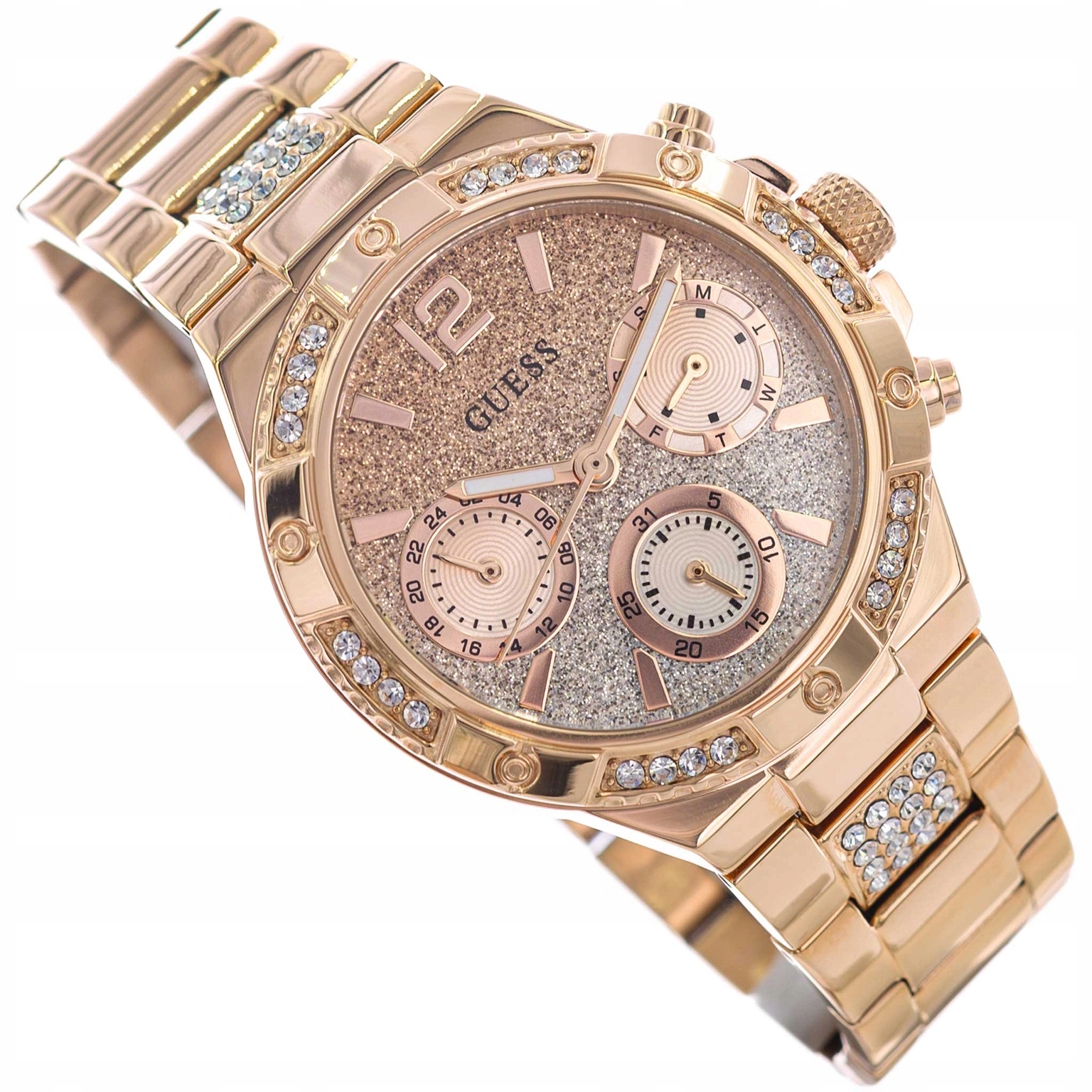 Dámské Hodinky Guess GW0950L4 Harlow Růžovo-zlaté Zirkony Glamour