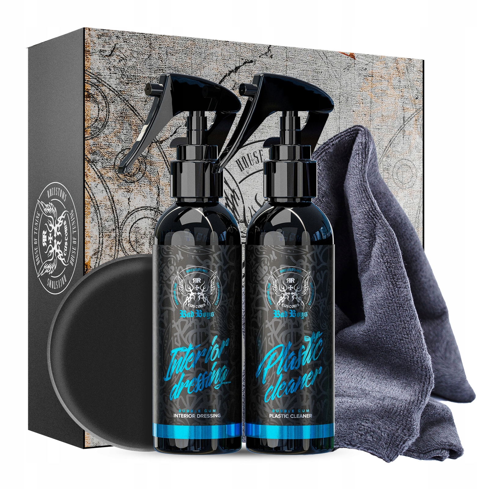 Rr Customs BadBoys Zestaw Bubble Gum 150ml Do pielęgnacji plastików kokpitu