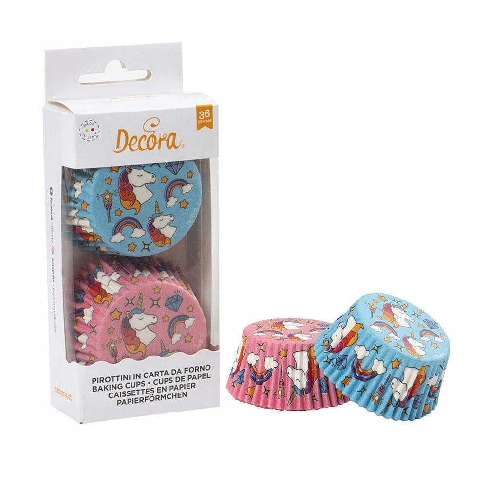 

Papilotki na muffinki Jednorożce kolorowe 36 szt