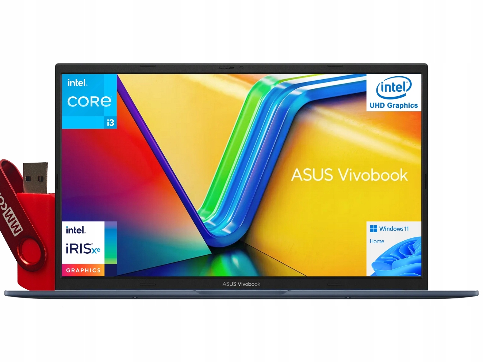 Laptop Asus VivoBook X1704ZA i3 Gen12 16GB 1TB Ssd 17,3" Fhd Ips Win11