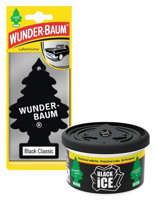 Zawieszka zapachowa Wunder-Baum Black Ice + Zapach samochodowy wunder-baum  Fiber Can Black Ice - porównaj ceny 