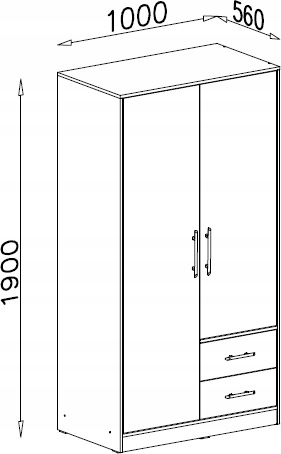 SZAFA GARDEROBA DWUDRZWIOWA Z LUSTREM SMART SRL3 Marka Meblar