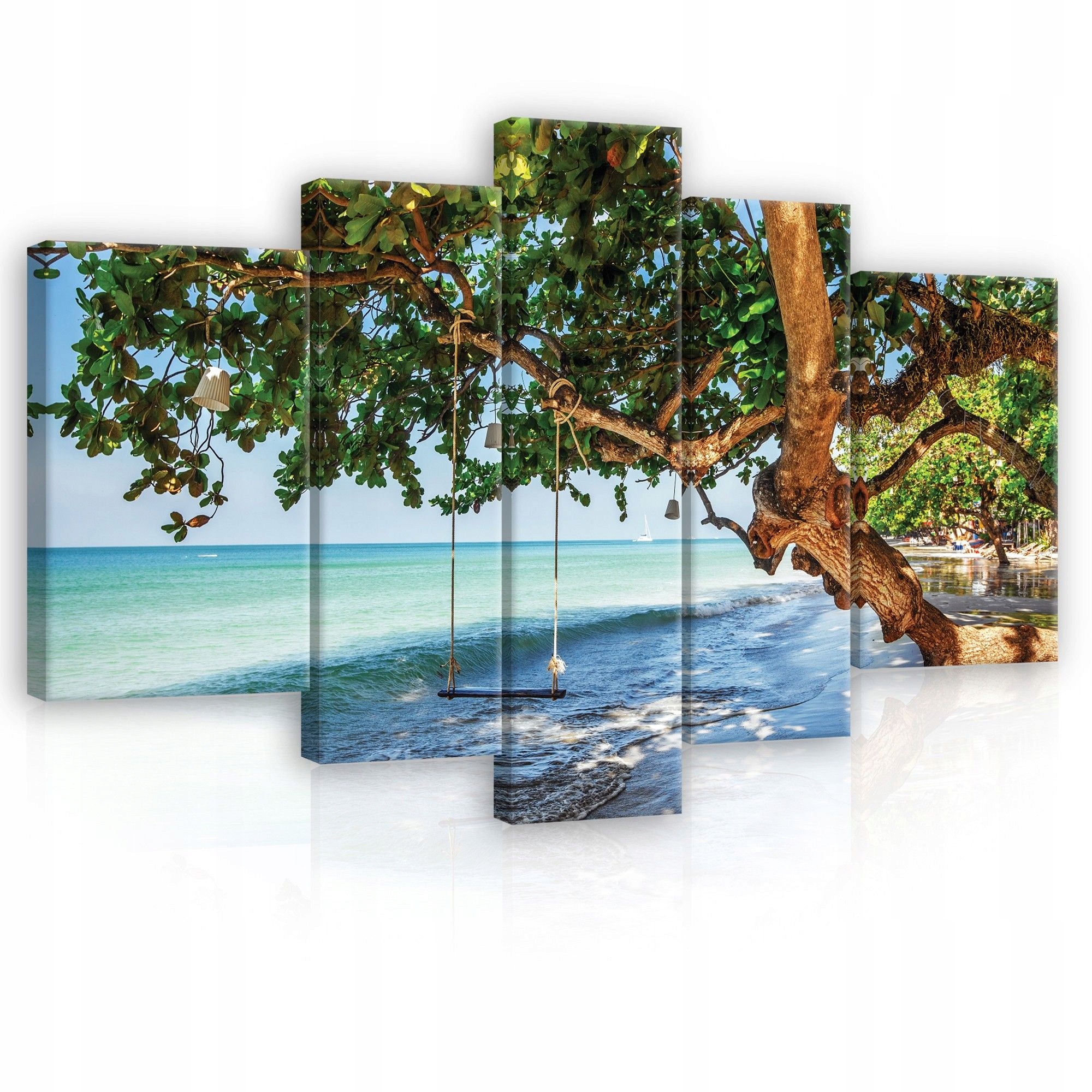 Obraz 170x100 Tropické pláže oceán hojdačka raj leto slnko more palma