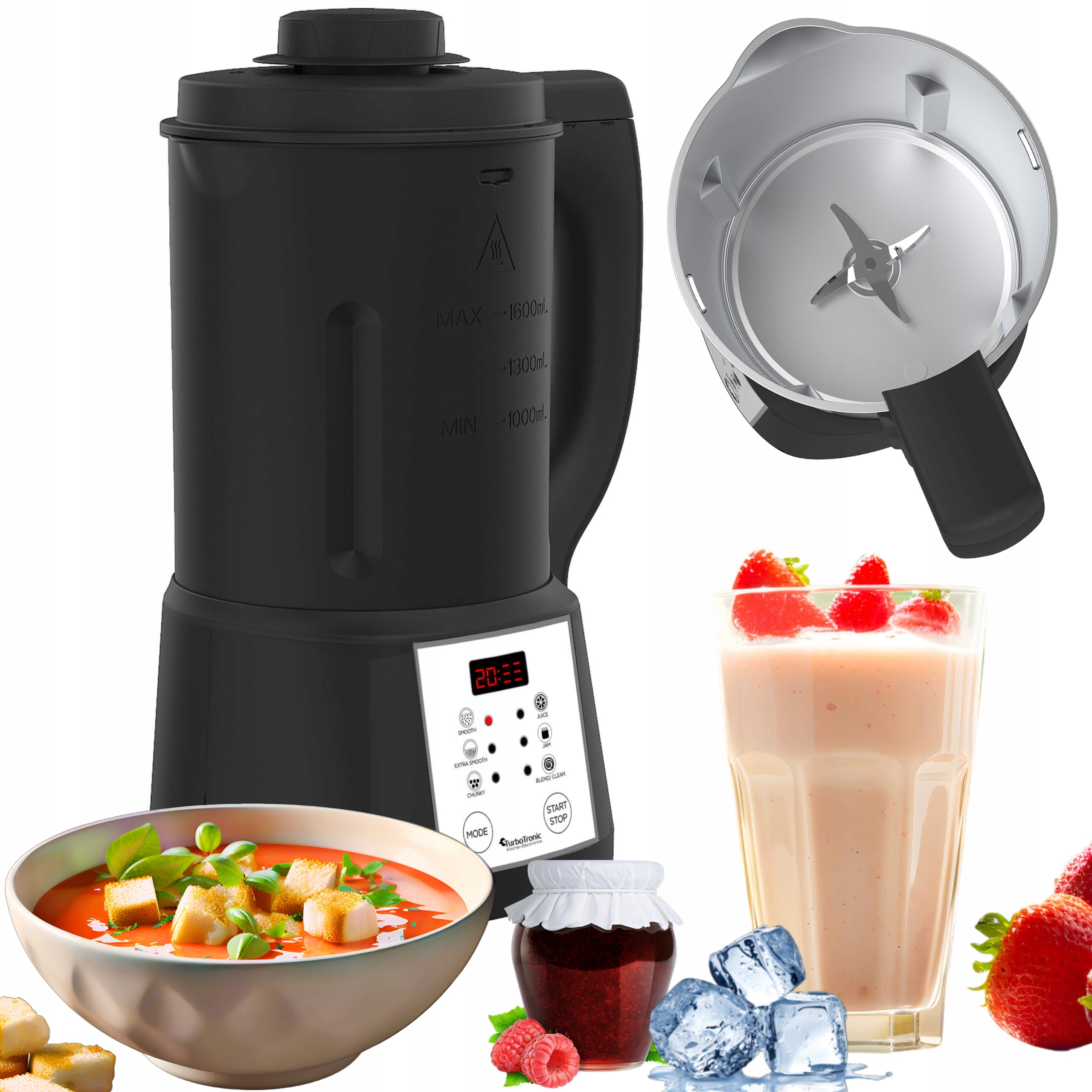 Blender Kielichowy Mikser Do Gotowania Zupy Zupowar Soup Maker 1,6L 1000W