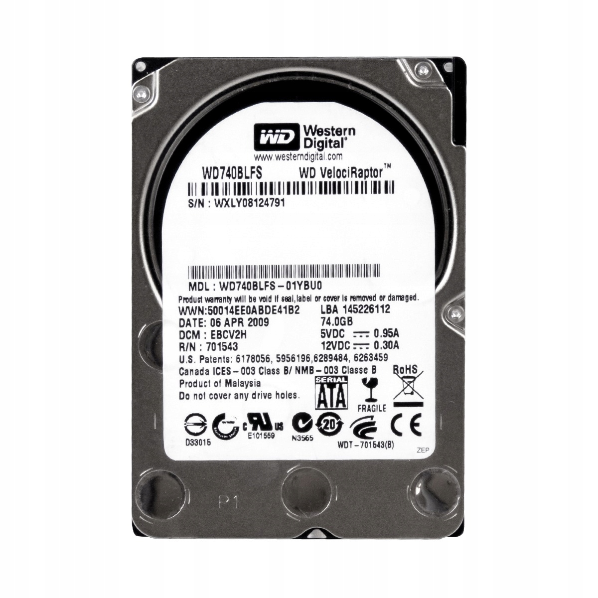 Wd 74GB 10K 16MB Sata II 2,5" WD740BLFS