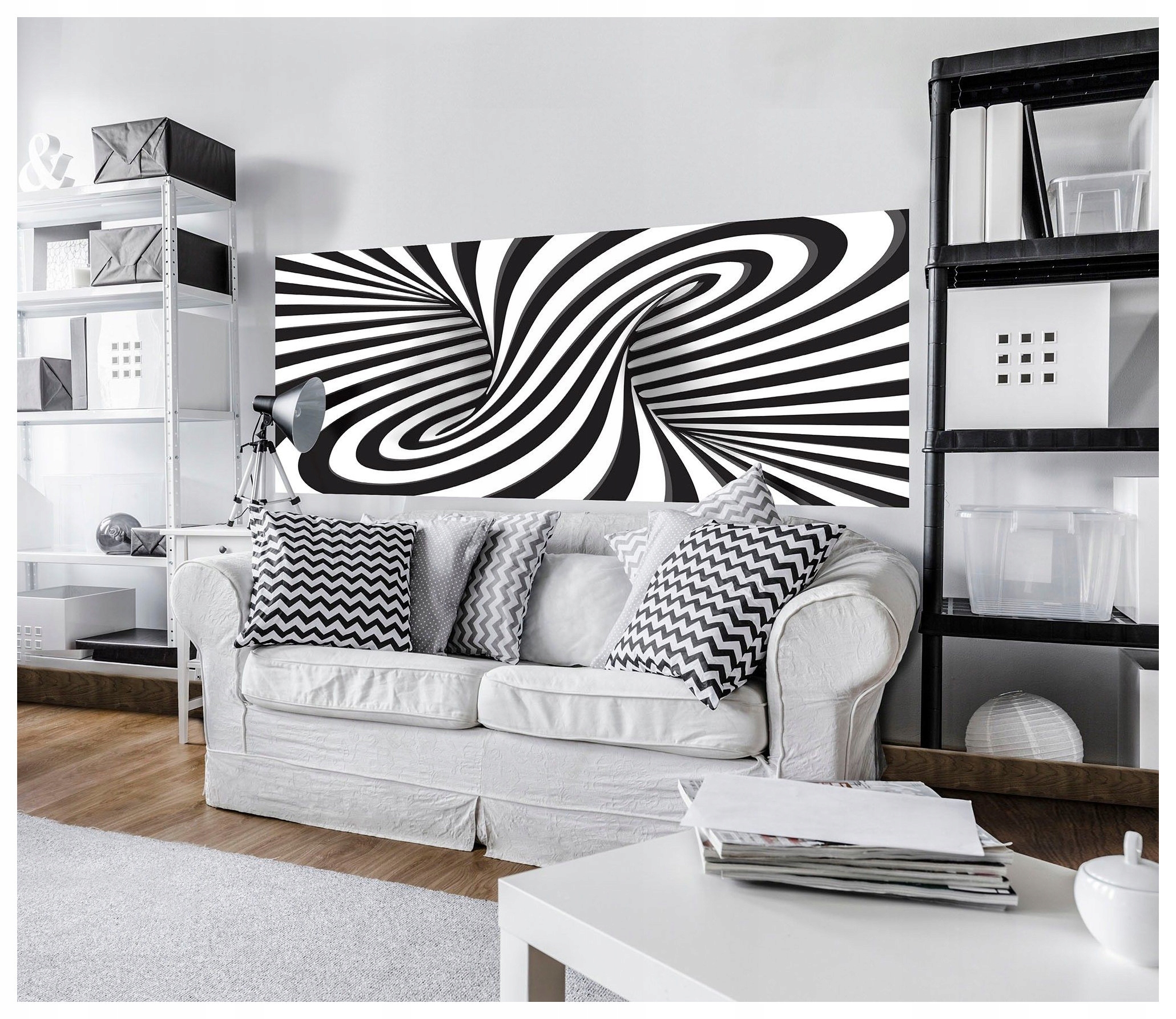 Fototapeta Spirála iluze hloubky abstrakce černobílá 250x104 lepidlo