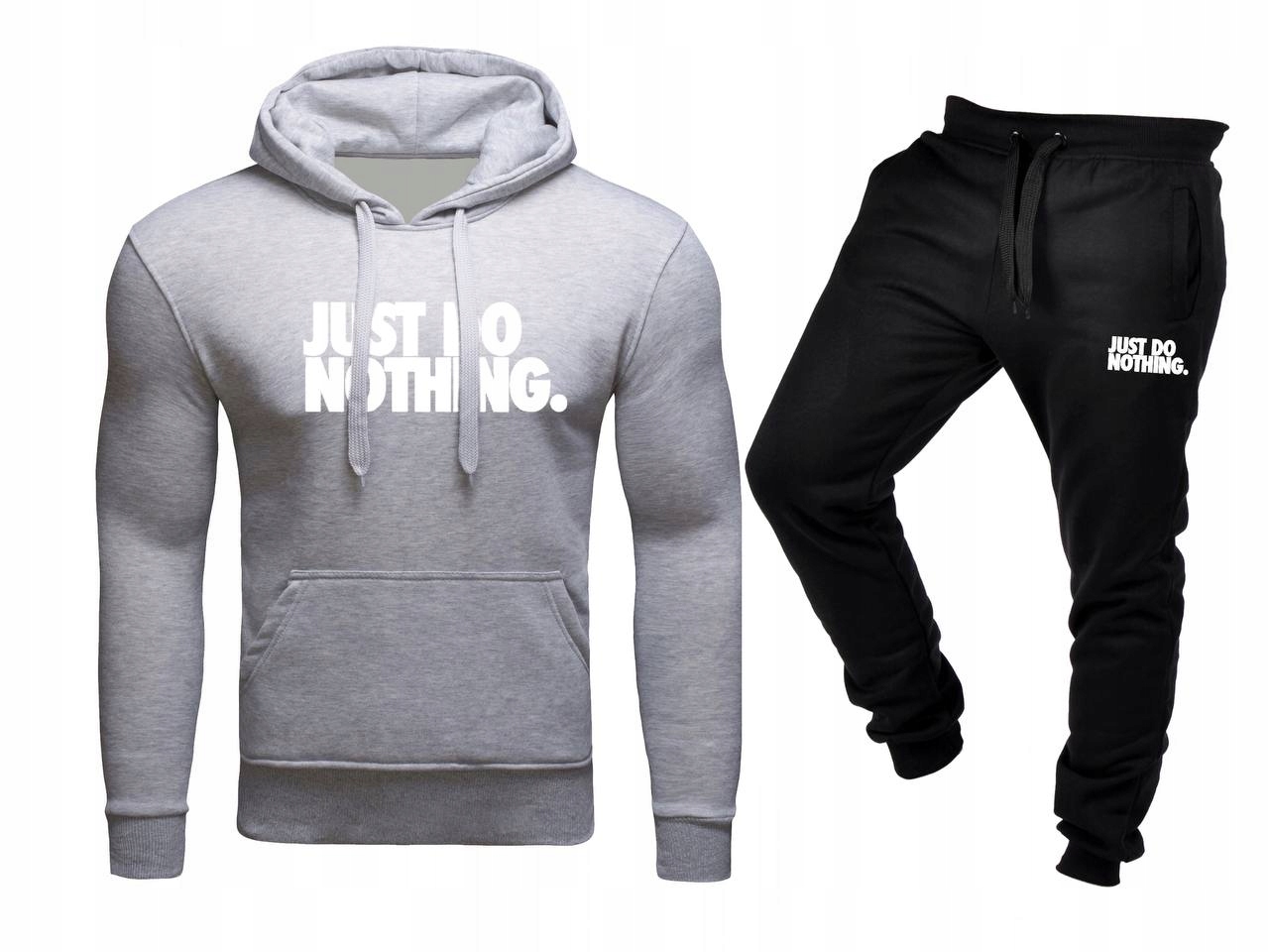 Tepláková Souprava Teplákovka Just Do Nothing Mikina A Kalhoty Šedá Černá XXL